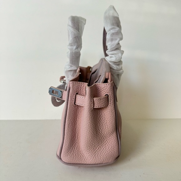 *FLAW Pink Lavender Colorblock 20 Lock Key Doctor's Bag Satchel Crossbody T14 - Picture 3 of 13